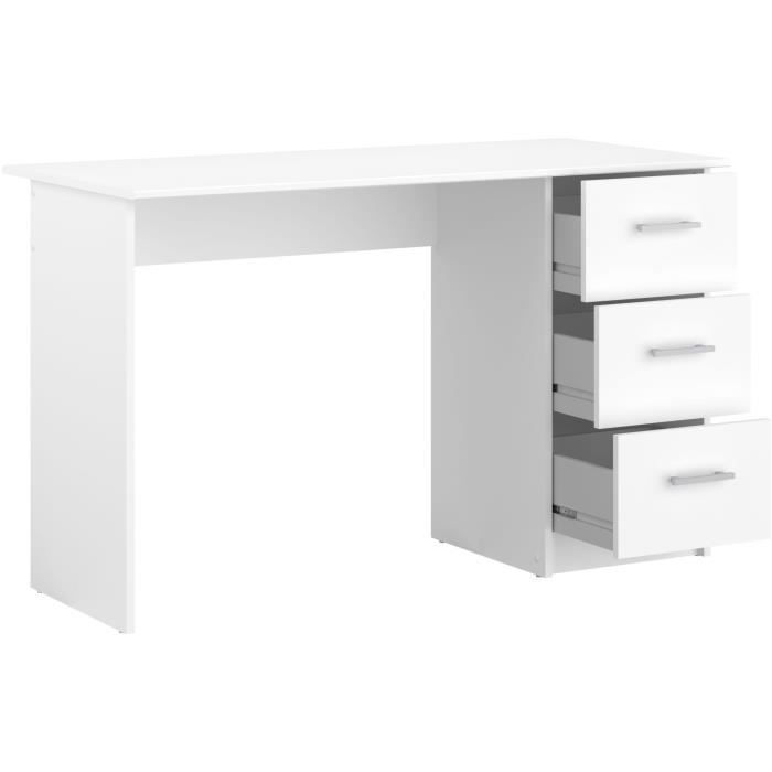 Chambre complète enfant 3 pièces ZODIAC - Lit + chevet + bureau - Décor blanc - PARISOT