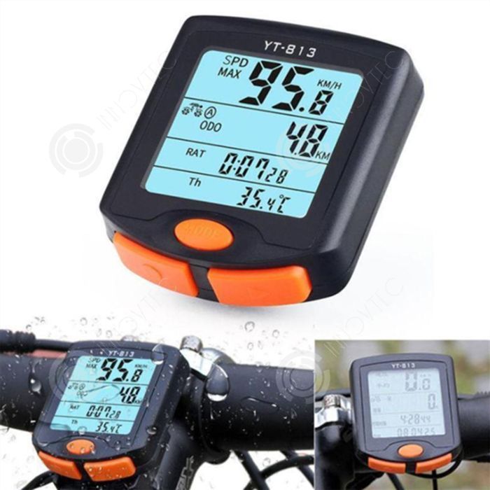 Tachimetro INN, display LCD bianco ad alta luminosità con quattro finestre, design resistente all'acqua, sensore magnetico, per mountain bike.