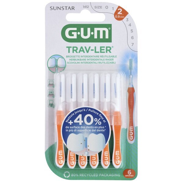GUM Trav-Ler starpzobu birstītes<br>0,9 mm, 6 gab.