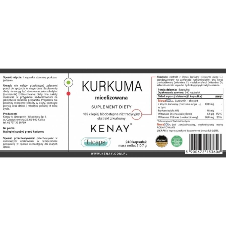 Kenay Kurkuma Micelizowana Licaps