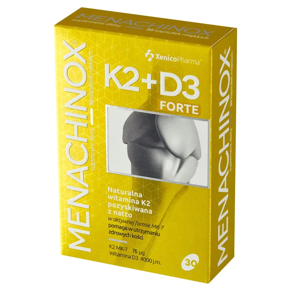 Menachinox K2+D3 Forte, Suplement diety z witaminą K i D, Kapsułki