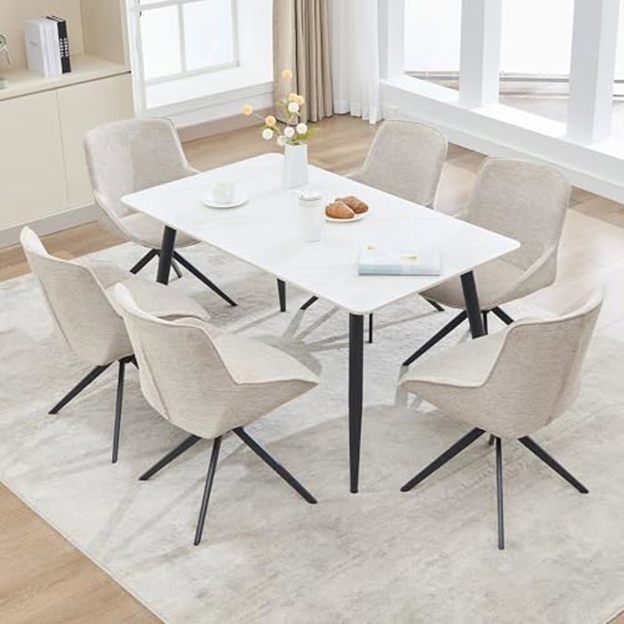 DYHOME lot de 6 chaises salle a manger, chaise de salle à manger pivotante, chaise de salle à manger sans accoudoirs,  gris