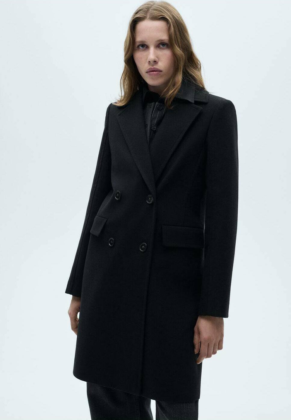 Mango Classic coat - black