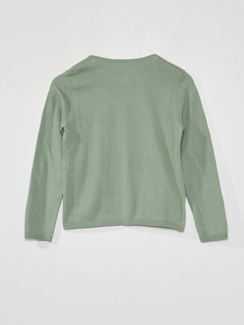 Fijngebreid vest - GROEN