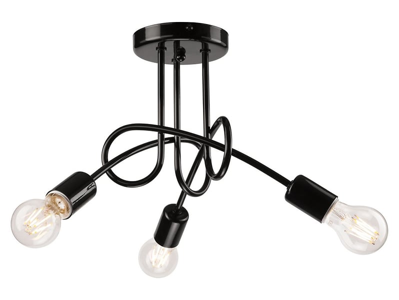 Lampa sufitowa Camilla 3-punktowa stalowa czarna