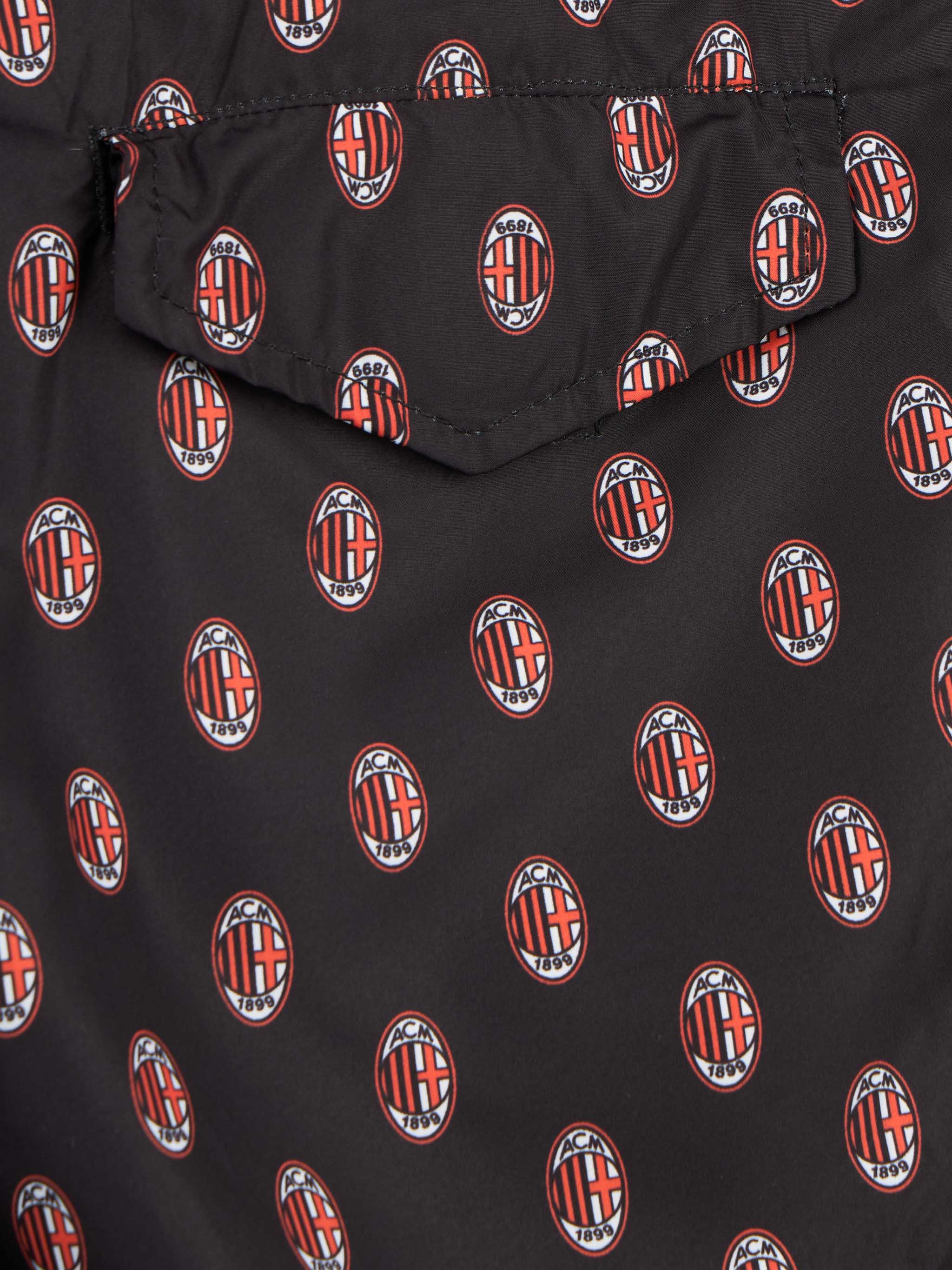 Costume mare Jean Lighting in tessuto leggero con stampa logo Milan |