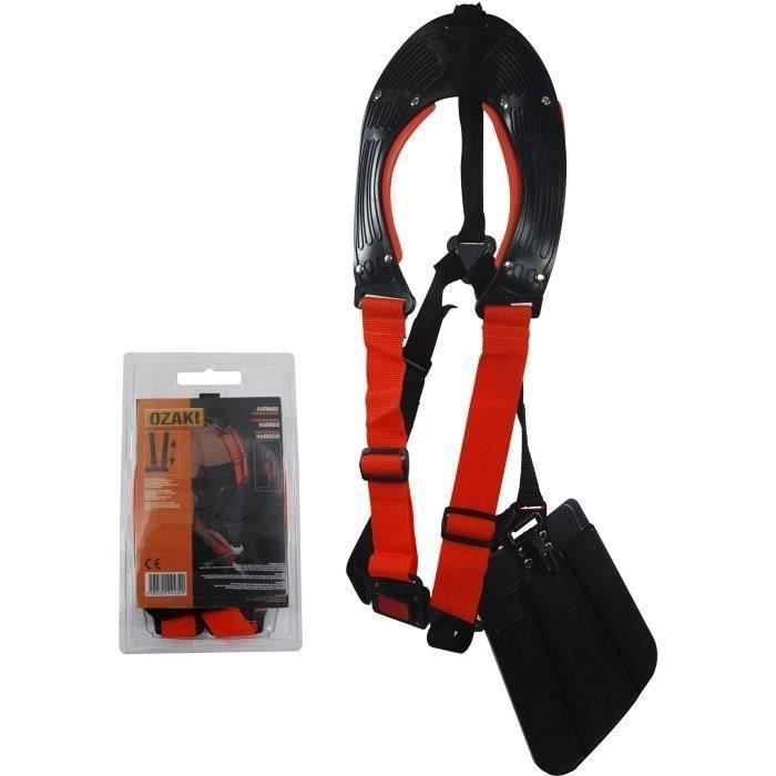Professional brush clearing harness with high comfort and adjustable strap, specially designed for left-handed use