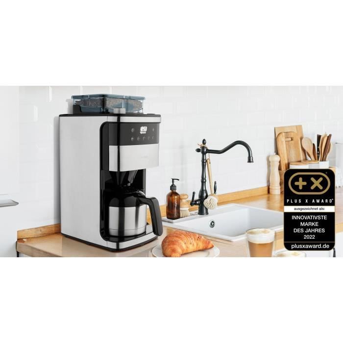MEDION Macchina da caffè digitale con filtro isolato e macinacaffè integrato - 1000W - 1.0L - Argento
