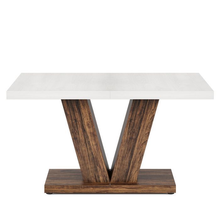 Mesa de comedor - Mesa - 120 x 80 x 75 cm - Patas en forma de V - Para el hogar o restaurante - Marrón