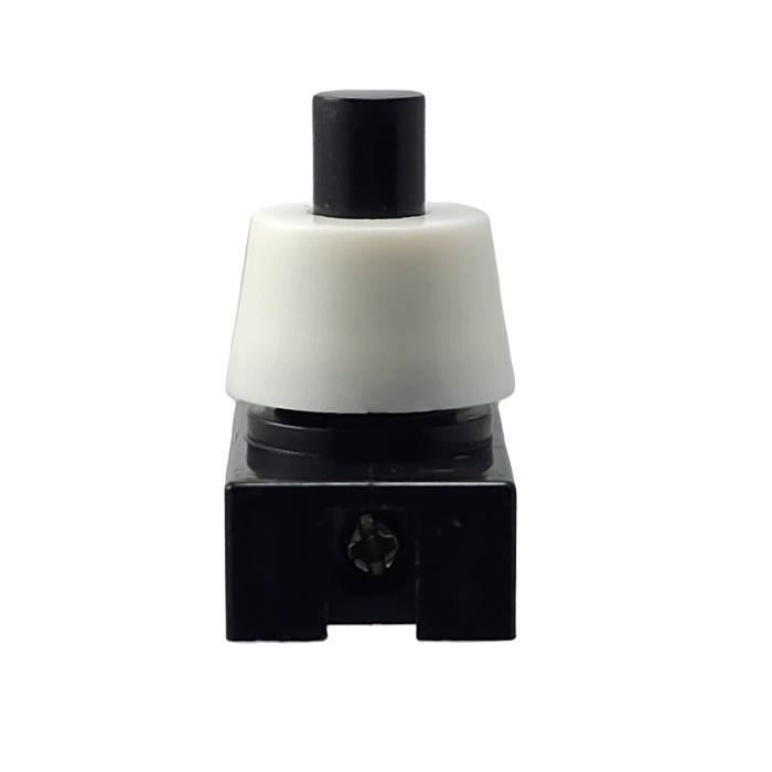 Interruptor pulsador empotrable con contactos de tornillo para lámparas y electrodomésticos, 250 V, 2 A, negro/blanco