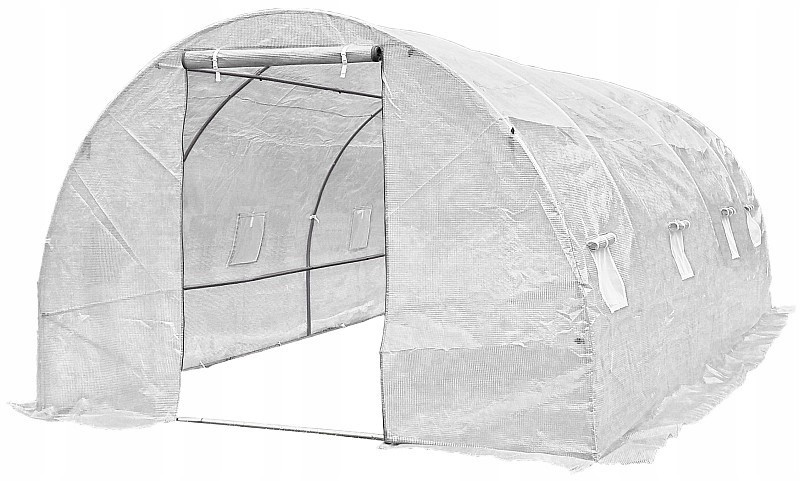Tunel Foliowy Szklarnia PREMIUM siatka 3x6m biały GRUBY stelaż 25⌀ mocny