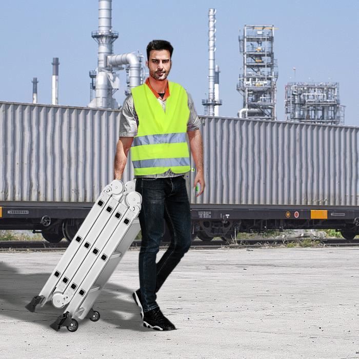 LILIIN 6-in-1 aluminium ladder - 4 x 4 treden - 2 steigerplatformen - Maximale belasting 150 kg