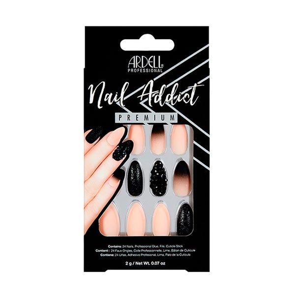 Nail Addict црни лак за нокте и ружичасти омбре | 1 ком.
