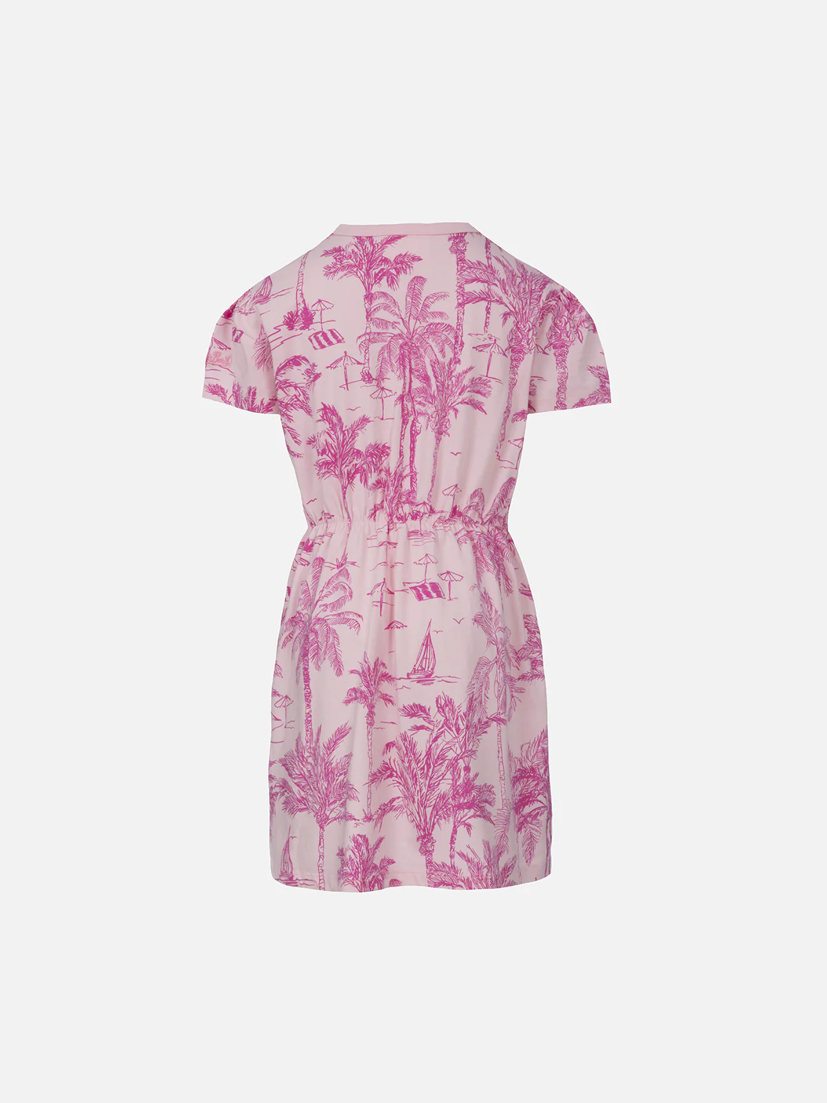 Leila pigekjole i bomuldsjersey med toile de jouy-print