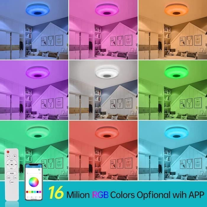 LED-Deckenleuchte - OTBACT - 36 W - Bluetooth - Fernbedienung und App-Steuerung