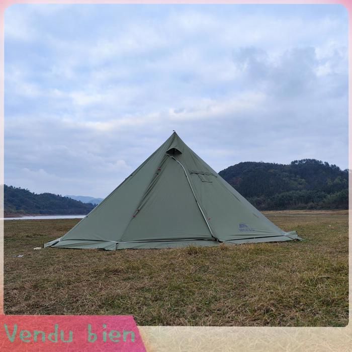 Tenda Tipi calda Garosa per 5-8 persone con presa per stufa, tenda piramidale da campeggio per sport e campeggio, colore verde militare.