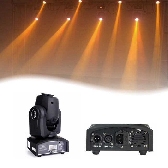 Pack Lumière - PARTY LIGHT & SOUND - Lyres LED PARTY-SPOT7 - LED blanche - Gobos et disque de couleurs