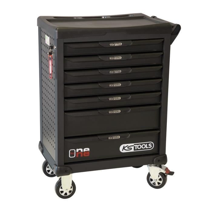 Carro de taller - Vacío - 7 cajones - KS Tools - 823.0007 - Negro - Carro de un cajón - Carga máxima por cajón: 45 kg