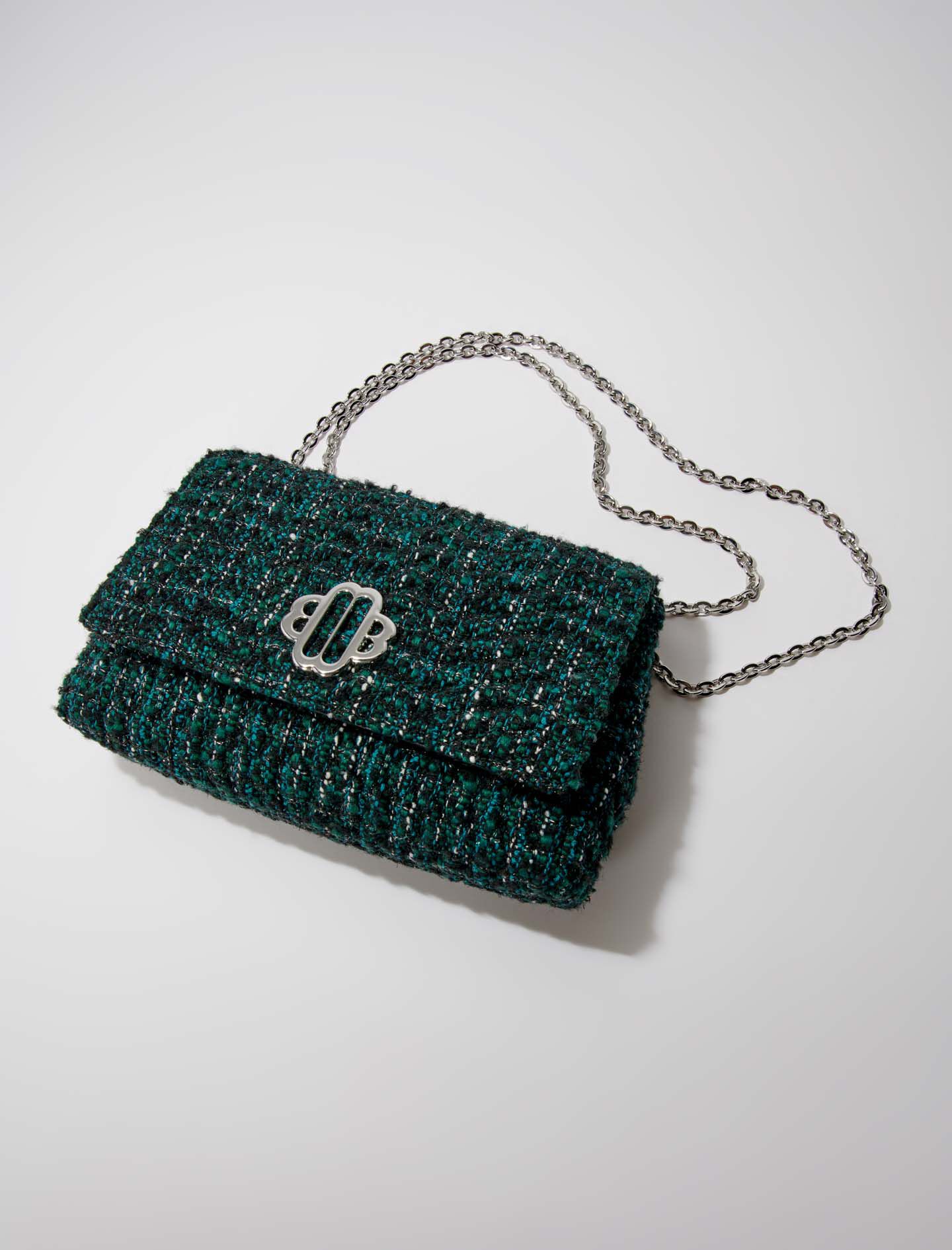 Geantă Clover Tweed - Verde Sticlă