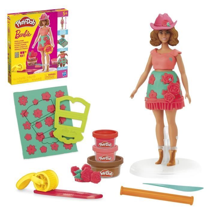 Set di pasta modellabile Play-Doh Barbie con fiori e frange