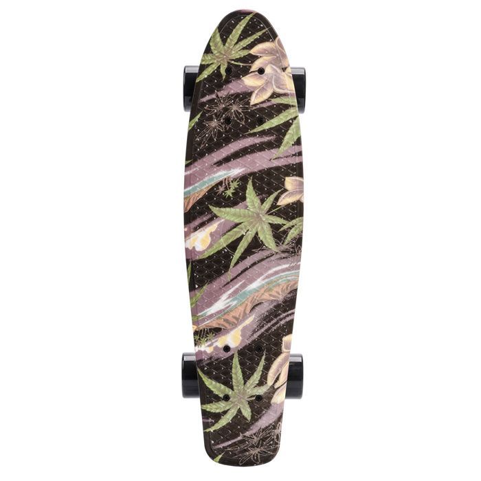Skateboard MULTIKOLOR per bambini - Tavola retrò - Antiscivolo - Nero