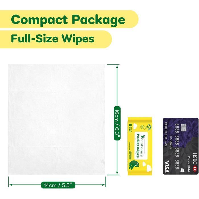 Lingettes humides de voyage - ESTAMPILLE - 99% d'eau - Hypoallergéniques - Sans parfum - Peaux sensibles - Lot de 12