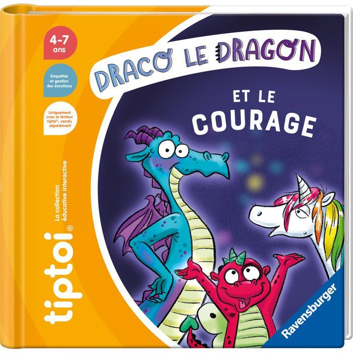 Ravensburger-tiptoi®-Libro interactivo-Draco el dragón y el coraje-Juego educativo electrónico, sin pantalla-Para mayores de 4 años-13099075
