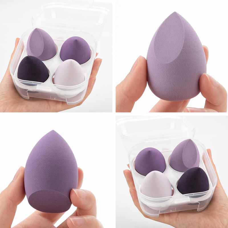 Lot de 4 éponges à maquillage, houppettes, éponges à fond de teint, poudre et crème, outil de maquillage pour femmes