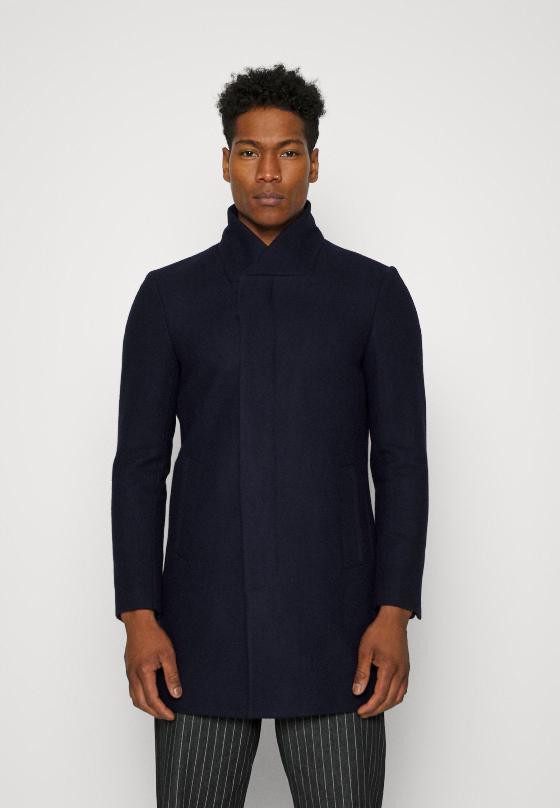 Isaac Dewhirst jas met verborgen knoopsluiting - Korte jas - marineblauw
