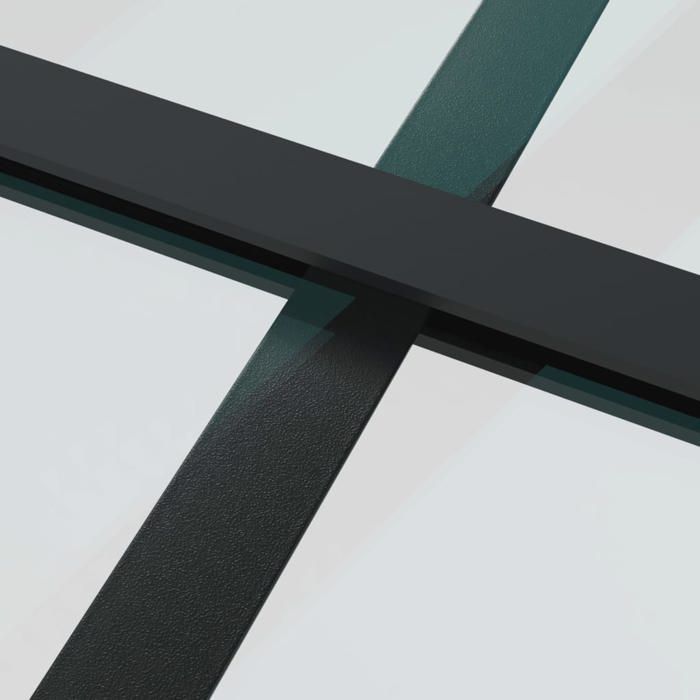 (Black) Front Door - Magnificent Sliding Door Frosted ESG Glass Aluminum 102.5x205 cm Black 26971