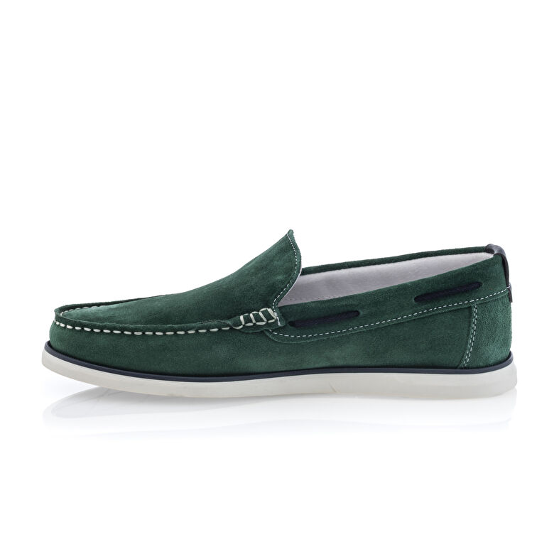 Grüne Herren-Loafer/Bootsschuhe