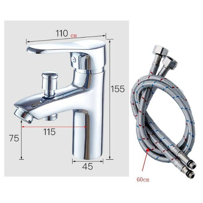 Bath-Shower Mixer Tap - Fast Fill, Co-Stop Stop - Chrome - BATHROOM FAUCETS