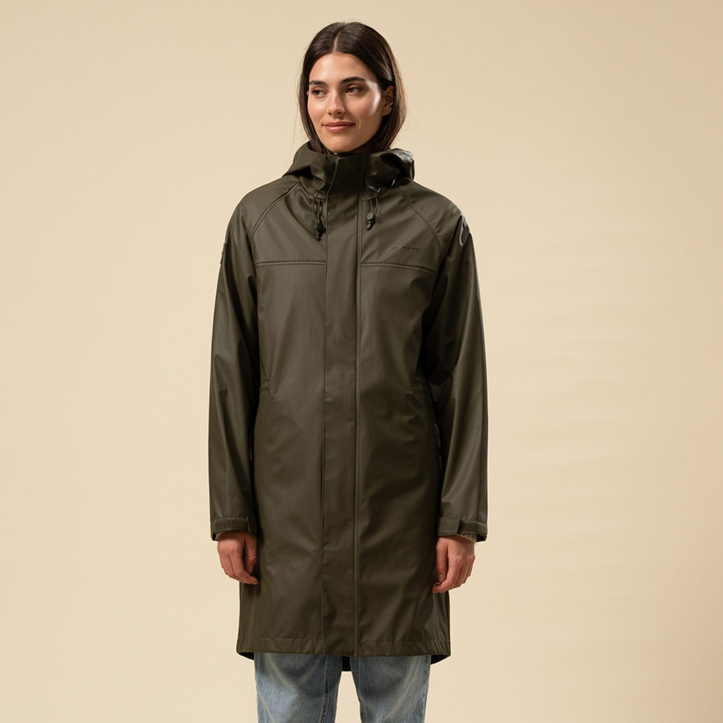 Veste imperméable longue vert forêt pour tous les jours