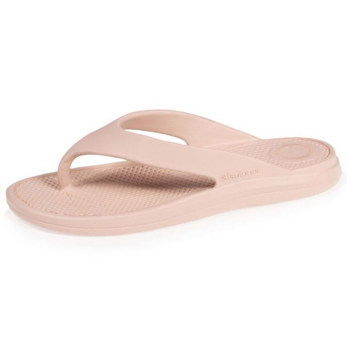 Chanclas Isotoner para mujer, ultracómodas y ligeras, color nude.