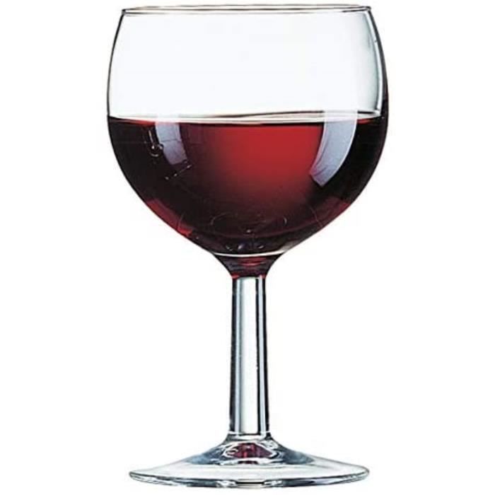 Verre à Vin - Bistrot - Ballon Rouge - 19,5 cl - Lot de 12 - Verre Translucide