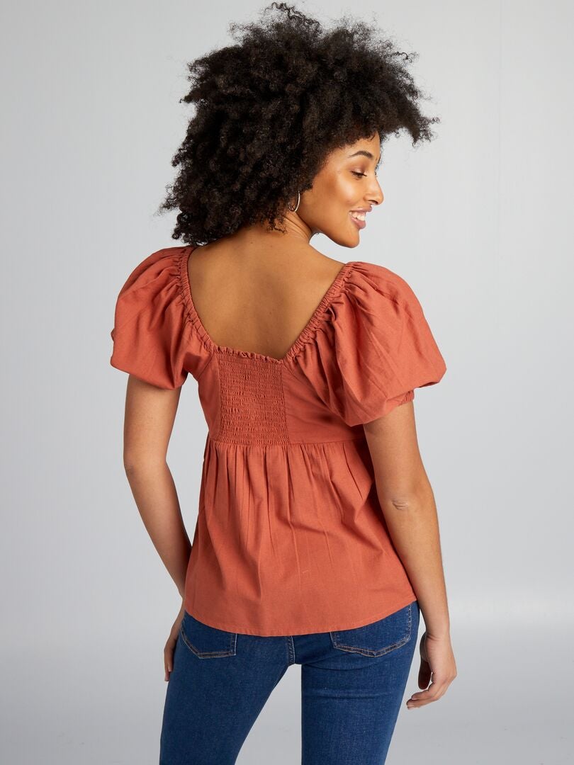 Linnen zwangerschapsblouse - ROOD