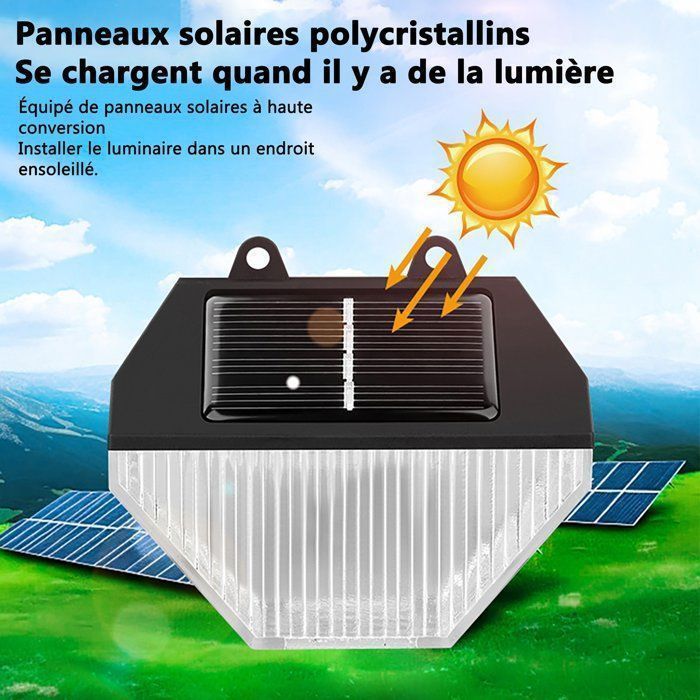 Faroles solares impermeables para jardín, 4 unidades, ángulo amplio de 180°, resistencia al agua IP44, 2000K, para patio, jardín y porche.
