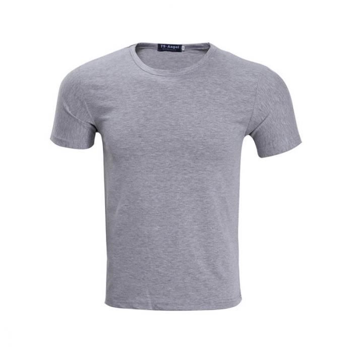 Pack de 3 camisetas de hombre lisas de cuello redondo y corte holgado - FONDUPIN - Corte relajado - Negro, blanco, gris