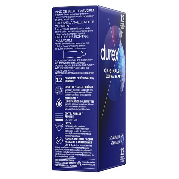 „Durex Originals Extra Safe“ prezervatyvai<br>Medicinos prietaisas – 12 vnt.