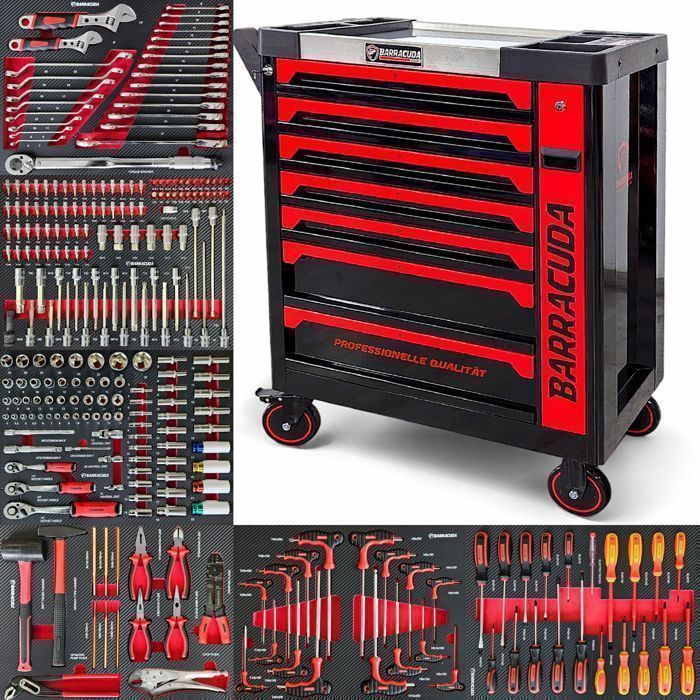 BARRACUDA TOOLS CUDA Max XXL Carro de taller de 8 cajones con 6 herramientas BR