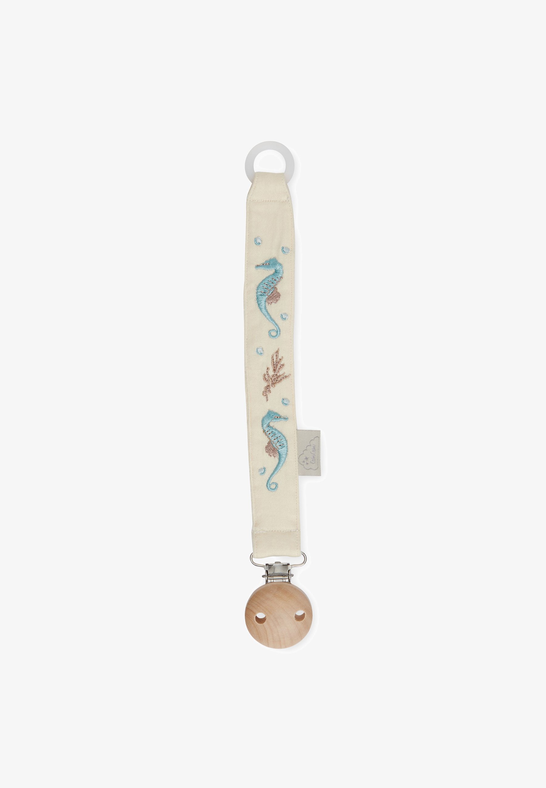 Cam Cam Copenhagen geborduurde speenhouder unisex - speenketting - zeetuin
