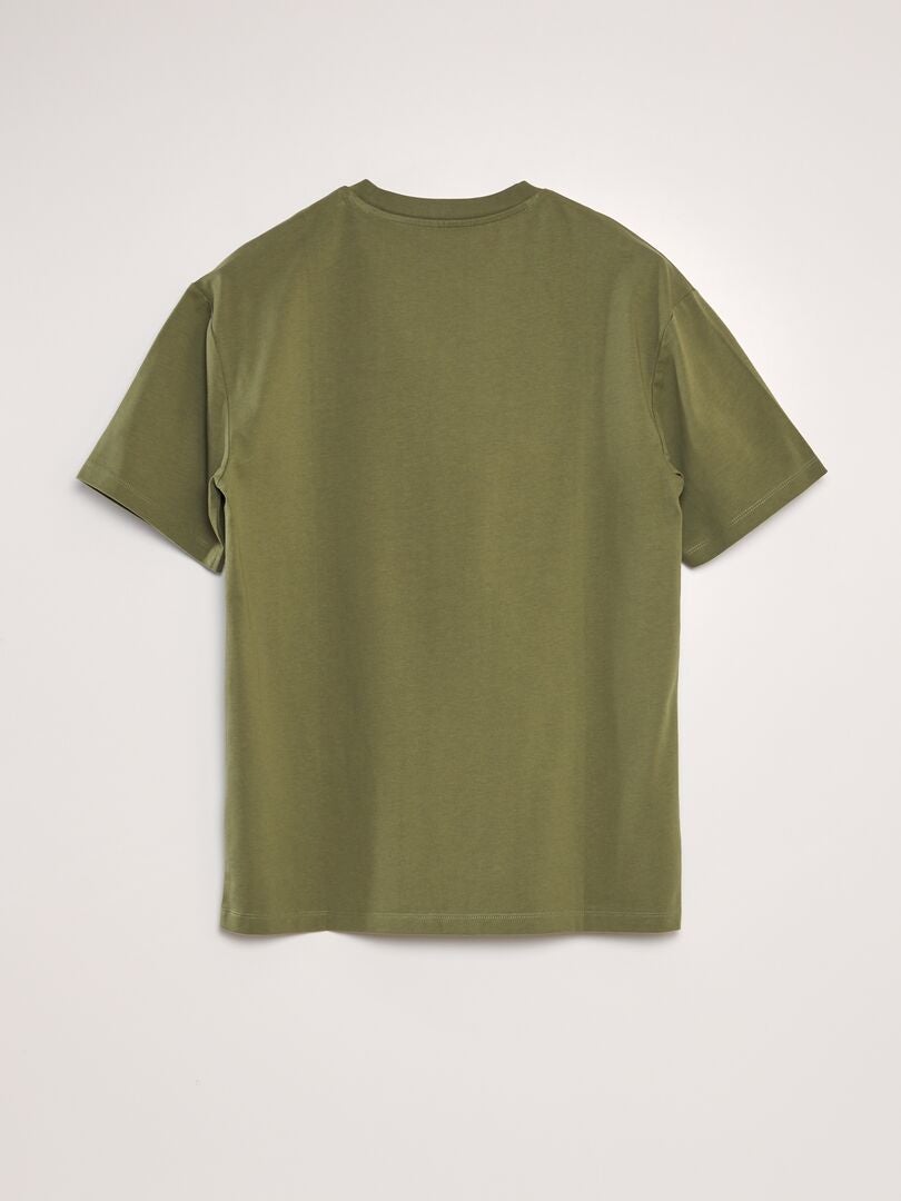 Effen katoenen T-shirt - groen