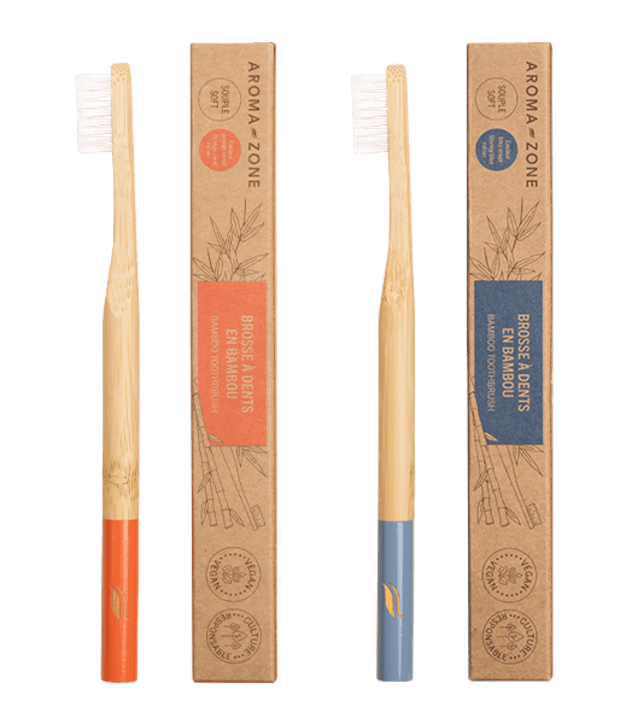 Brosse à dents souple en bambou Orange