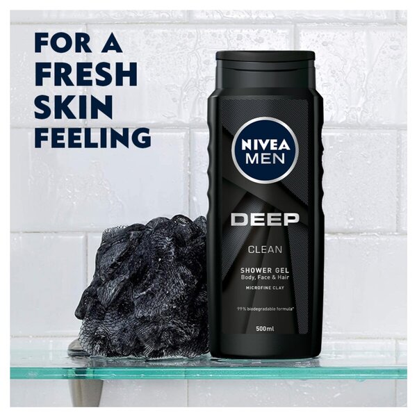 NIVEA Men Αφρόλουτρο Deep Clean 500ml - Κανονική επιδερμίδα