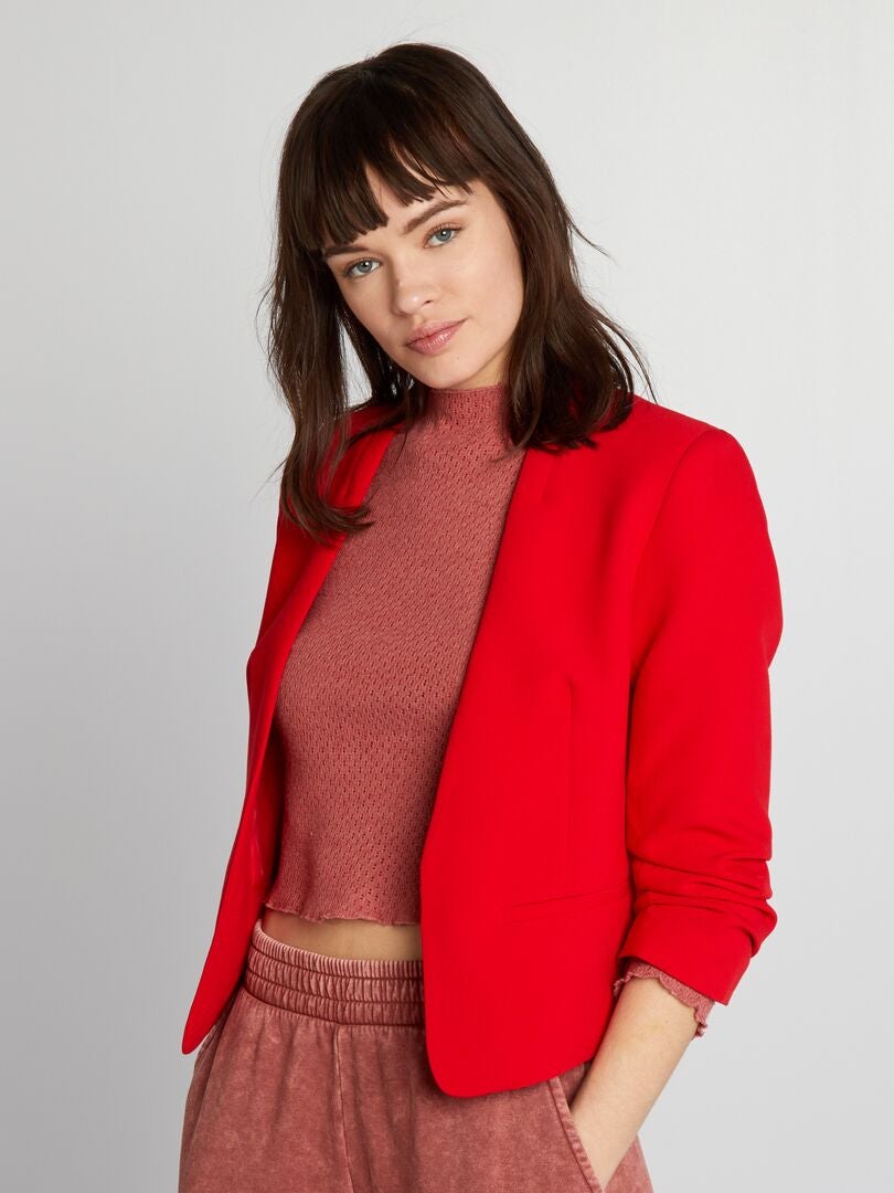 Jaqueta curta estilo blazer - VERMELHA