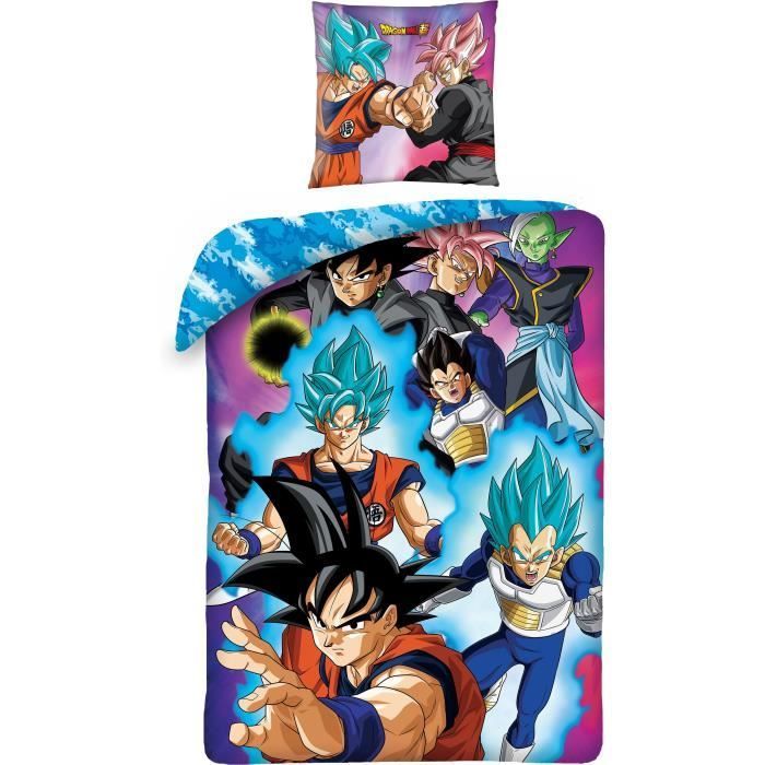 Bedding Set - DRAGON BALL Z - Son Goku vs Goku Rosé - Microfiber - 1 duvet cover 140 x 200 cm + 1 pillowcase 63 x 63 cm