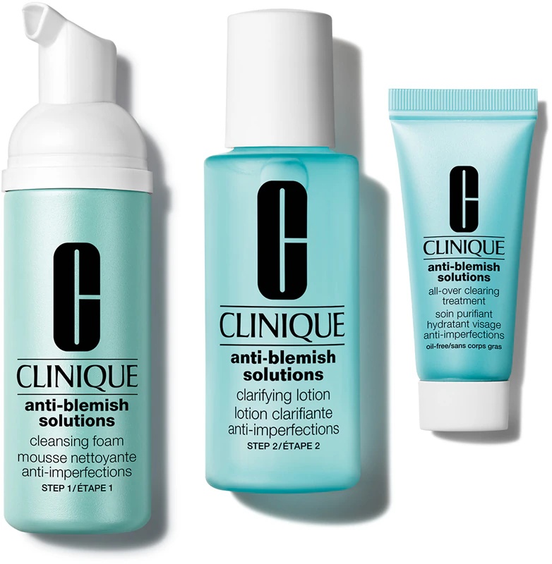 Darilni set Clinique Mini Kit Clear Skin Routine za popolno čiščenje kože