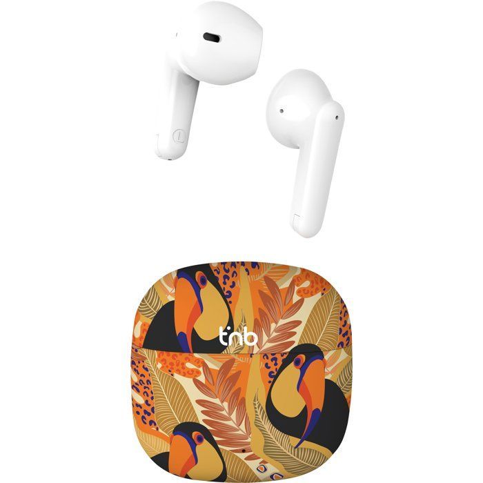 Wireless Earbuds - T'nb - Exclusiv' - TOUCAN - Charging Case Included - Bluetooth - 12-Hour Battery Life - Yellow/Orange