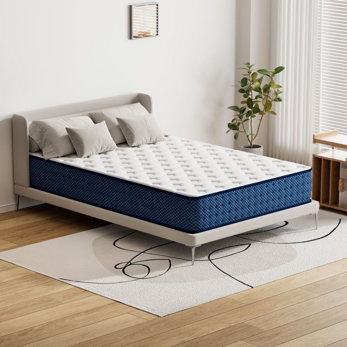 Matelas 120x190 cm - Epaisseur 28 cm - TUNCCO Mousse mémoire de forme -H3 Moyenne Ferme- 7 Zones de Confort - Deux Faces