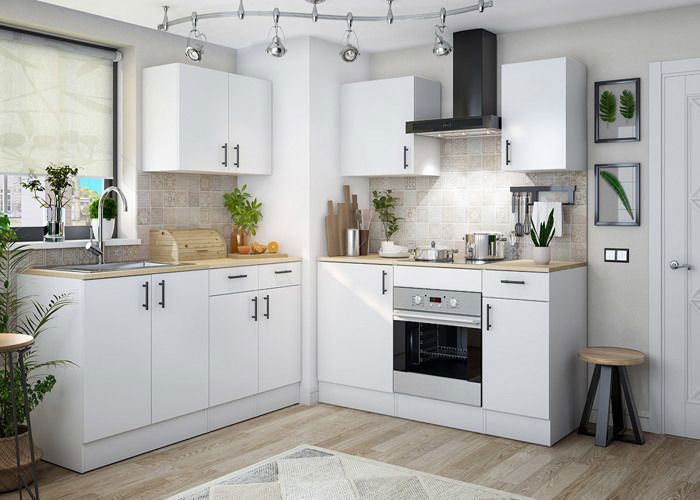Pensile da cucina a 2 ante, bianco lucido - altezza 59 x lunghezza 80 x profondità 34 cm